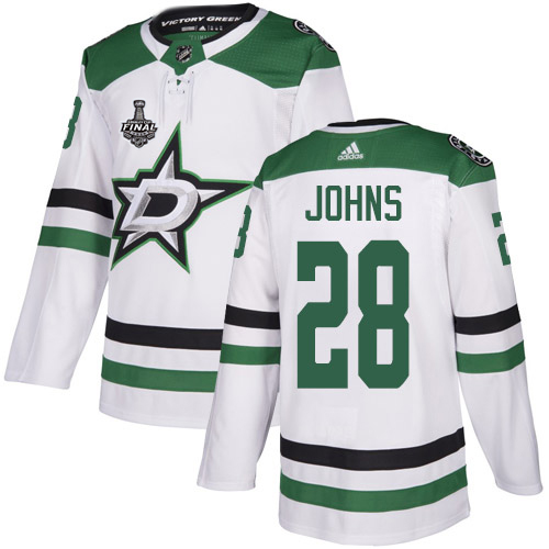 Adidas Men Dallas Stars #28 Stephen Johns White Road Authentic 2020 Stanley Cup Final Stitched NHL Jersey